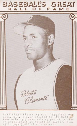 1977 Baseball's Great Hall of Fame Exhibits #NNO Roberto Clemente Front