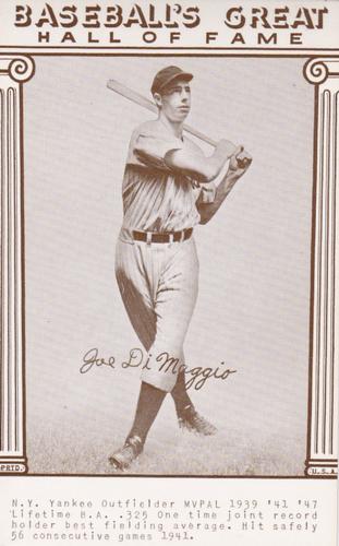 1977 Baseball's Great Hall of Fame Exhibits #NNO Joe DiMaggio Front