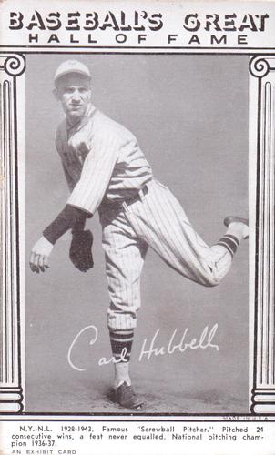 1977 Baseball's Great Hall of Fame Exhibits #NNO Carl Hubbell Front