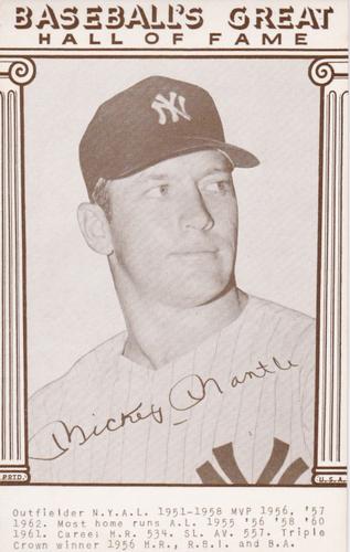 1977 Baseball's Great Hall of Fame Exhibits #NNO Mickey Mantle Front