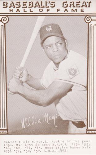 1977 Baseball's Great Hall of Fame Exhibits #NNO Willie Mays Front