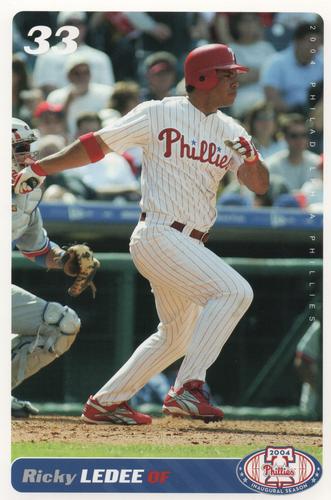 2004 Philadelphia Phillies Photocards #NNO Ricky Ledee Front