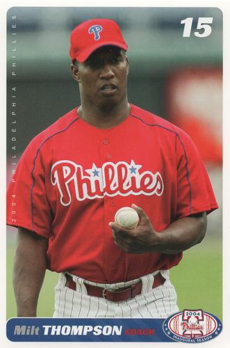 2004 Philadelphia Phillies Photocards #NNO Milt Thompson Front