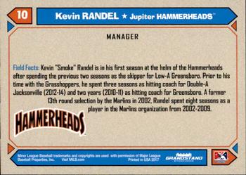2017 Grandstand Jupiter Hammerheads #NNO Kevin Randel Back