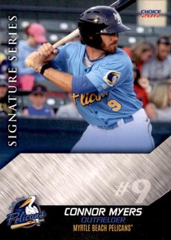2017 Choice Myrtle Beach Pelicans #20 Connor Myers Front