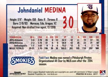2017 Grandstand Tennessee Smokies #NNO Johndaniel Medina Back