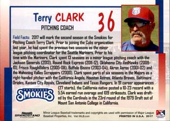 2017 Grandstand Tennessee Smokies #NNO Terry Clark Back