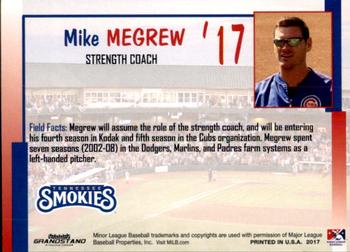 2017 Grandstand Tennessee Smokies #NNO Mike Megrew Back