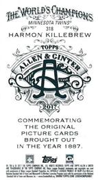 2017 Topps Allen & Ginter - Mini Gold Border #318 Harmon Killebrew Back