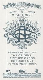 2017 Topps Allen & Ginter - Mini A & G Back #10 Mike Trout Back