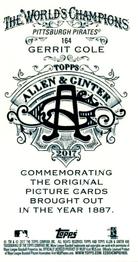 2017 Topps Allen & Ginter - Mini A & G Back #164 Gerrit Cole Back