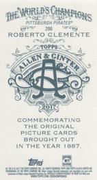 2017 Topps Allen & Ginter - Mini A & G Back #286 Roberto Clemente Back