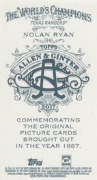 2017 Topps Allen & Ginter - Mini No Card Number #NNO Nolan Ryan Back