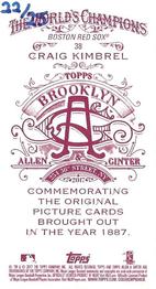 2017 Topps Allen & Ginter - Mini Red Brooklyn Back #38 Craig Kimbrel Back