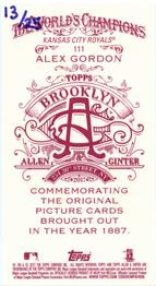2017 Topps Allen & Ginter - Mini Red Brooklyn Back #111 Alex Gordon Back