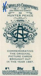 2017 Topps Allen & Ginter - Mini Wood #254 Hunter Pence Back