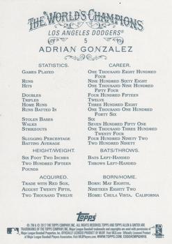 2017 Topps Allen & Ginter - Foil #5 Adrian Gonzalez Back