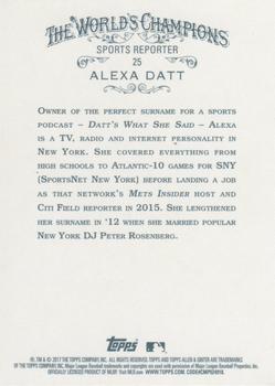 2017 Topps Allen & Ginter - Foil #25 Alexa Datt Back