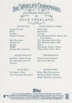 2017 Topps Allen & Ginter - Foil #65 Kyle Freeland Back