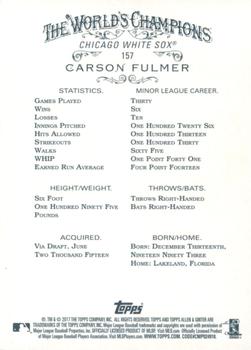 2017 Topps Allen & Ginter - Foil #157 Carson Fulmer Back