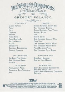 2017 Topps Allen & Ginter - Foil #188 Gregory Polanco Back