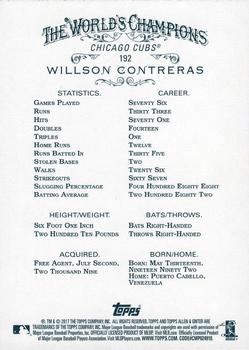 2017 Topps Allen & Ginter - Foil #192 Willson Contreras Back