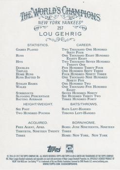 2017 Topps Allen & Ginter - Foil #257 Lou Gehrig Back