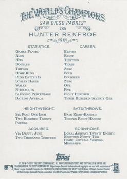 2017 Topps Allen & Ginter - Foil #285 Hunter Renfroe Back