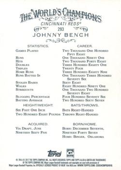 2017 Topps Allen & Ginter - Foil #293 Johnny Bench Back