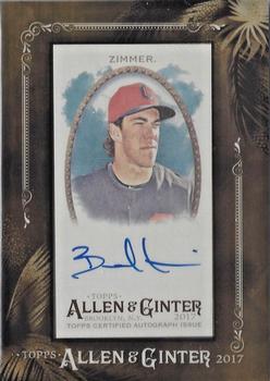 2017 Topps Allen & Ginter - Mini Framed Baseball Autographs #MA-BZ Bradley Zimmer Front