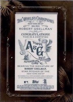2017 Topps Allen & Ginter - Mini Framed Baseball Autographs #MA-RGS Robert Gsellman Back
