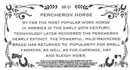 2017 Topps Allen & Ginter - Mini Horse in the Race #HR-21 Percheron Horse Back
