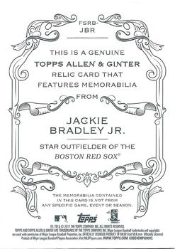 2017 Topps Allen & Ginter - Full-Size Design B Relics #FSRB-JBR Jackie Bradley Jr. Back