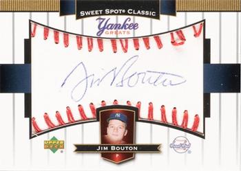 2003 Upper Deck Sweet Spot Classic - Autographs Yankee Greats Blue Ink #YG-JB Jim Bouton Front