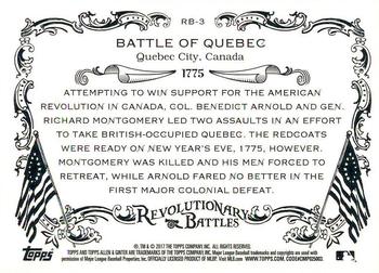 2017 Topps Allen & Ginter - Revolutionary Battles #RB-3 Battle of Quebec Back