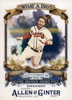 2017 Topps Allen & Ginter - What a Day! #WAD-7 Dansby Swanson Front