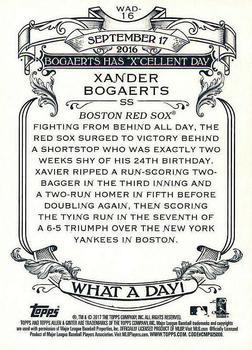 2017 Topps Allen & Ginter - What a Day! #WAD-16 Xander Bogaerts Back