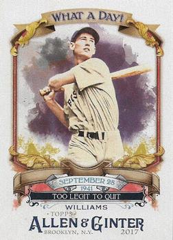 2017 Topps Allen & Ginter - What a Day! #WAD-47 Ted Williams Front