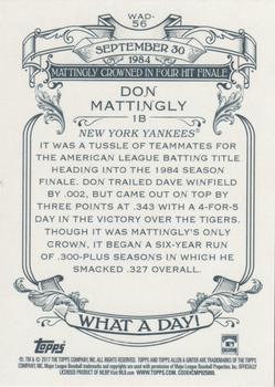 2017 Topps Allen & Ginter - What a Day! #WAD-56 Don Mattingly Back