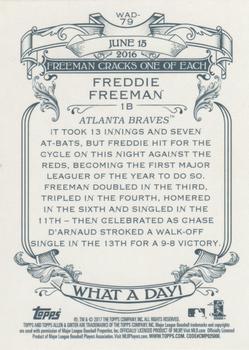 2017 Topps Allen & Ginter - What a Day! #WAD-79 Freddie Freeman Back