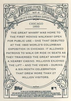 2017 Topps Allen & Ginter - World’s Fair #WF-4 The Great Wharf - World's Columbian Exposition Back