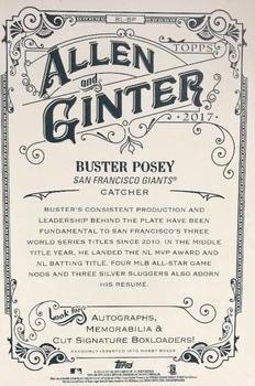 2017 Topps Allen & Ginter - Box Loader #BL-BP Buster Posey Back