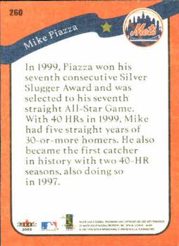 2002 Fleer Platinum #260 Mike Piazza Back