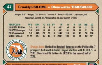 2017 Grandstand Florida State League Top Prospects #NNO Franklyn Kilome Back