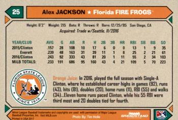 2017 Grandstand Florida State League Top Prospects #NNO Alex Jackson Back