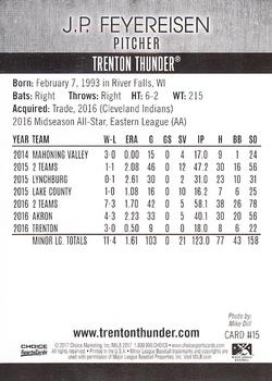 2017 Choice Trenton Thunder #15 J.P. Feyereisen Back