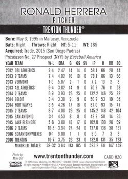 2017 Choice Trenton Thunder #20 Ronald Herrera Back