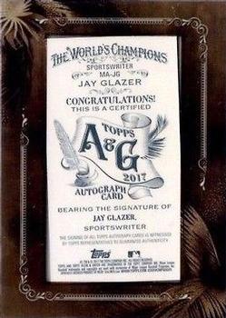 2017 Topps Allen & Ginter - Mini Framed Non-Baseball Autographs #MA-JG Jay Glazer Back