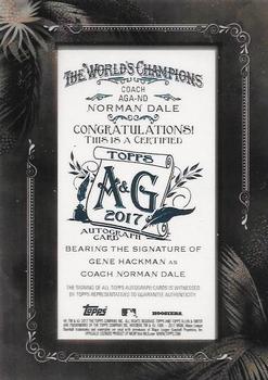 2017 Topps Allen & Ginter - Mini Framed Non-Baseball Autographs #MA-ND Gene Hackman Back