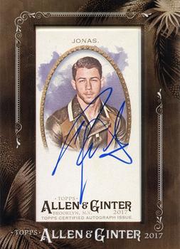 2017 Topps Allen & Ginter - Mini Framed Non-Baseball Autographs #MA-NJ Nick Jonas Front